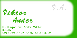 viktor ander business card